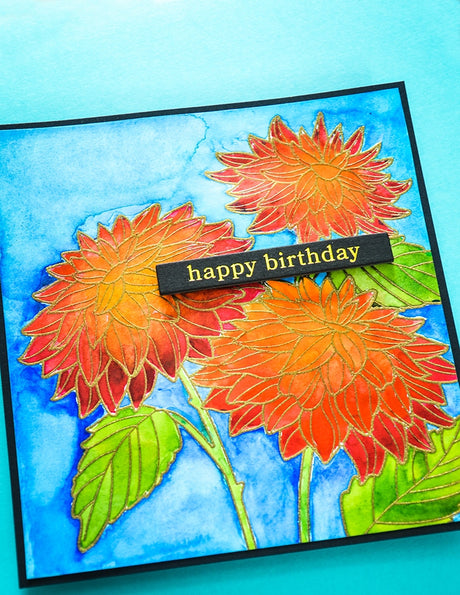 Memory Box Dahlia Stems Stencil Set