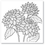 Memory Box Dahlia Stems Cling Stamp