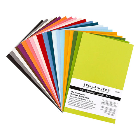 Spellbinders The Weekender 2026 Creative Spark ColorWheel Cardstock 8.5" x 11" - 20 Sheets