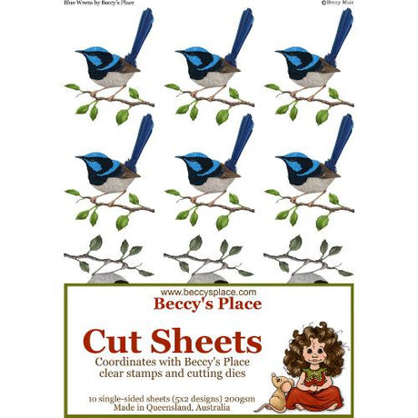 Beccy’s Place Blue Wrens Cut Sheets