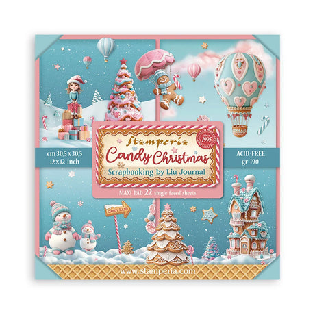 Stamperia Candy Christmas 12x12 Inch Paper Pack Maxi (Single Face) (SBBXLB27)