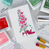 Pinkfresh Studio Cardinal Kiss Stamp / Die/ Stencil Bundle