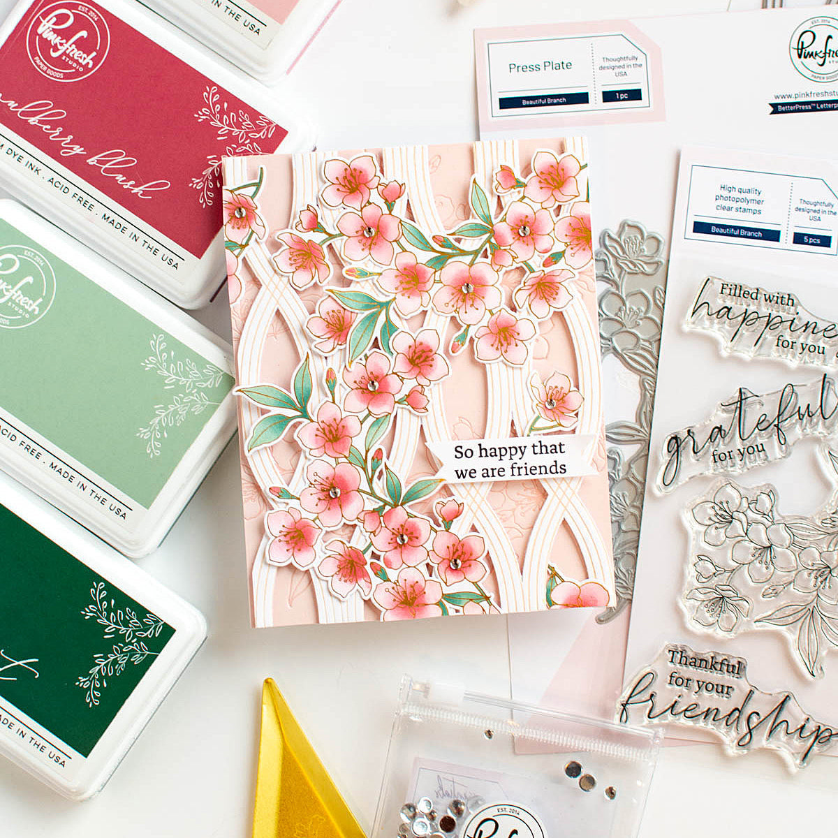 Pinkfresh Studio Twist Pattern press plate / Die Bundle