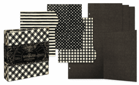 Graphic 45 Check Binder Album with Interactive Pages — Black - 4503316