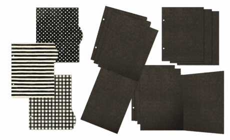 Graphic 45 Check Binder Album with Interactive Pages — Black - 4503316
