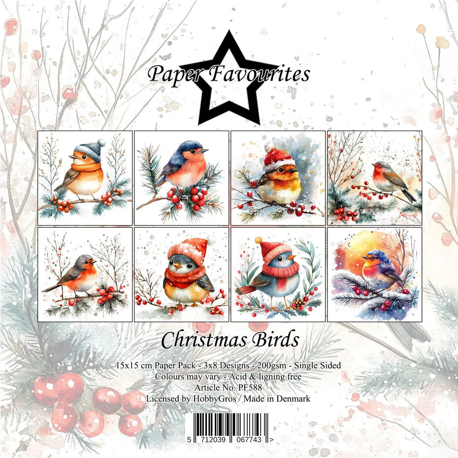 Paper Favourites Christmas Birds 6 x 6 Inch Paper Pack - PF588