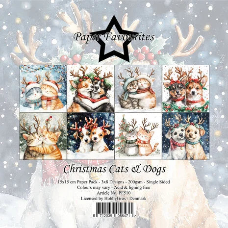 Paper Favourites Christmas Cats & Dogs 6x6 Inch Paper Pack (PF510)