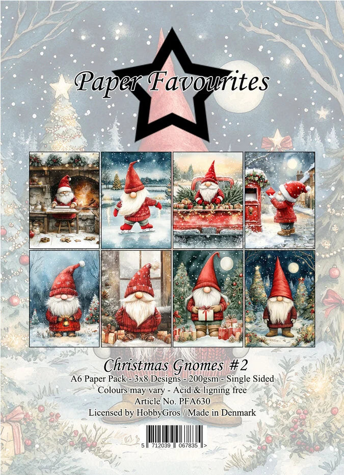 Paper Favourites Christmas Gnomes No. 2 A6 Paper Pack - PFA630