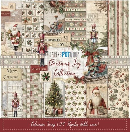 Papers For You Christmas Joy Mini Scrap Paper Pack 24pcs PFY 14146 Auzz Trinklets N Krafts