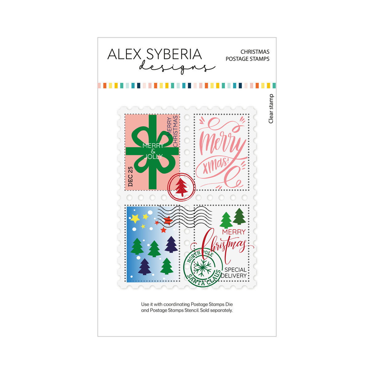 Alex Syberia Designs Christmas Postage Stamps Stamp Set