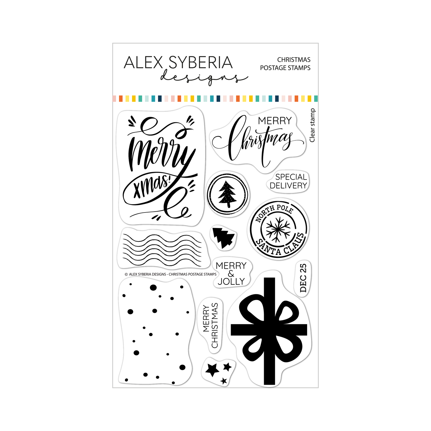 Alex Syberia Designs Christmas Postage Stamps Stamp Set