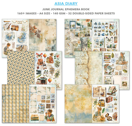 Ciao Bella Asia Diary A4 Junk Journal Ephemera Book (32pcs)CBB028