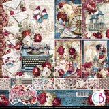 Ciao Bella Bohemian Burgundy 12x12 Inch Paper Pad (12pcs) - CBPM099