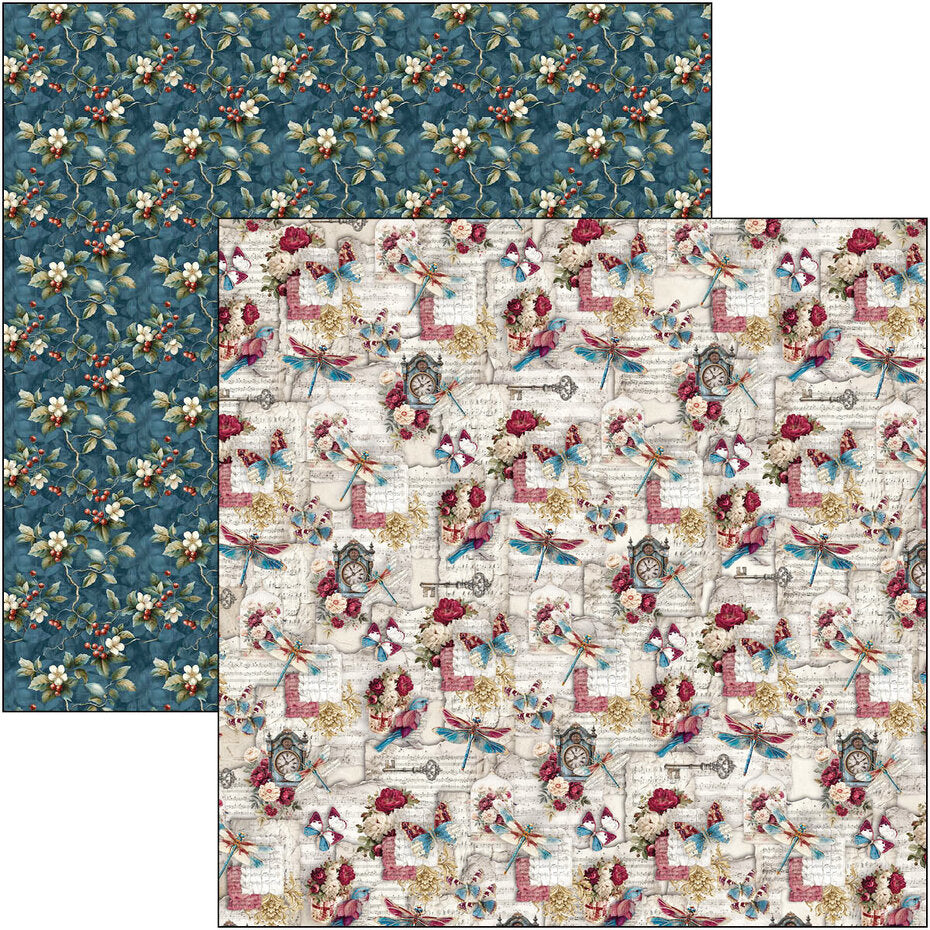 Ciao Bella Bohemian Burgundy 12x12 Inch Paper Pad (12pcs) - CBPM099