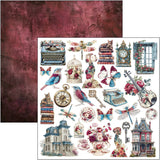 Ciao Bella Bohemian Burgundy 12x12 Inch Paper Pad (12pcs) - CBPM099