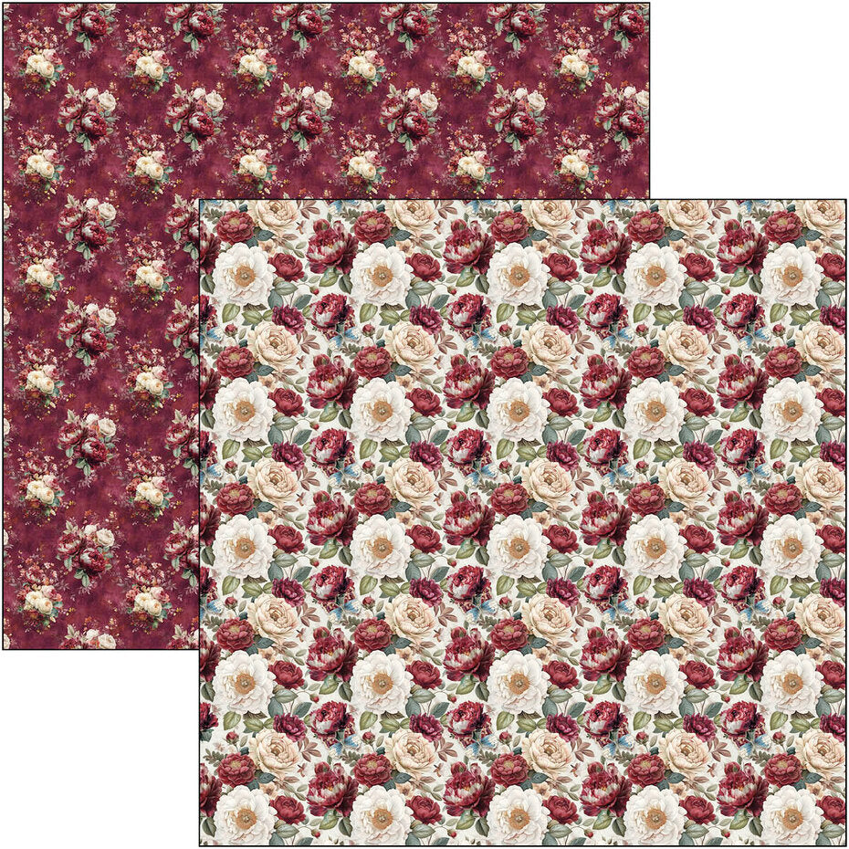 Ciao Bella Bohemian Burgundy 12x12 Inch Patterns Pad (8pcs) - CBT099