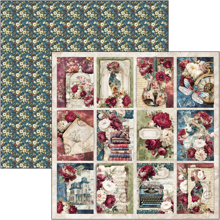 Ciao Bella Bohemian Burgundy 12x12 Inch Patterns Pad (8pcs) - CBT099