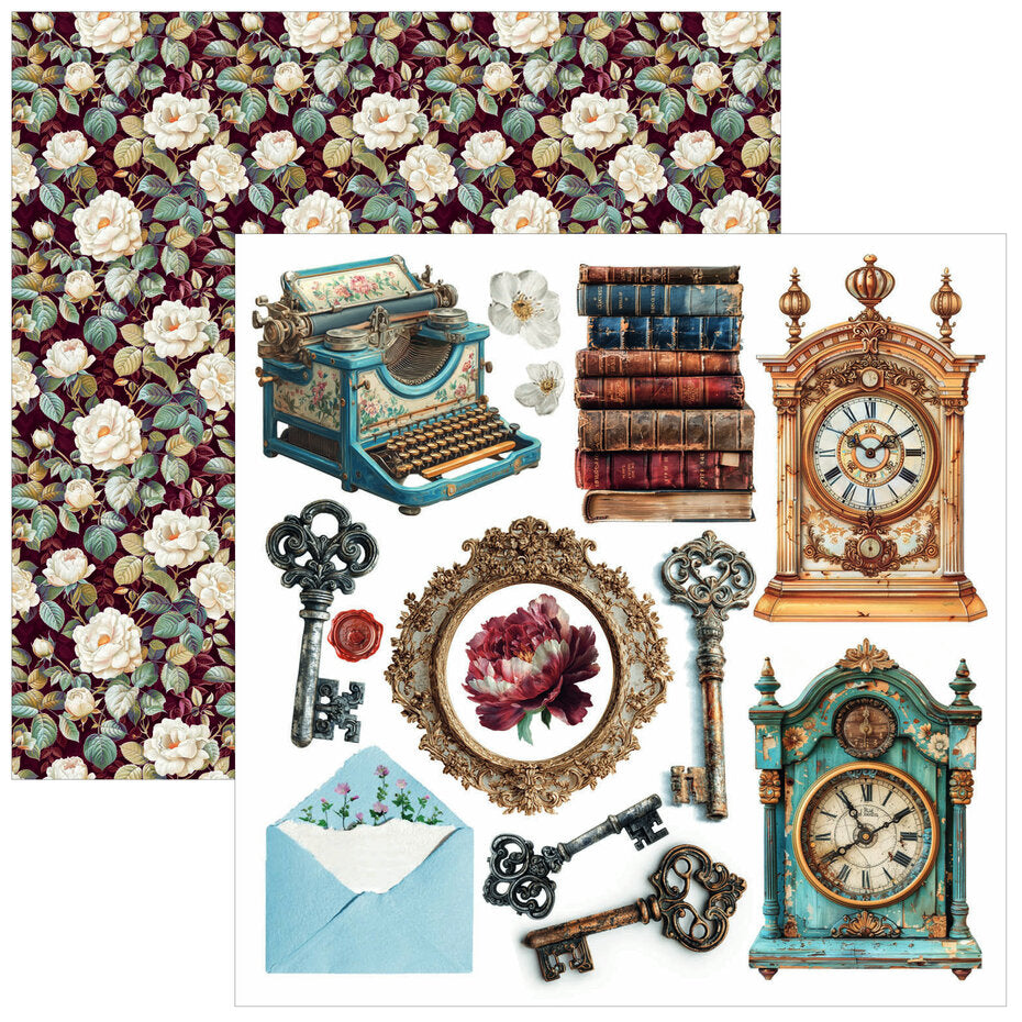 Ciao Bella Bohemian Burgundy 6x6 Inch Fussy Cut Pad (24pcs) - CBQE099