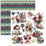 Ciao Bella Bohemian Burgundy 6x6 Inch Fussy Cut Pad (24pcs) - CBQE099