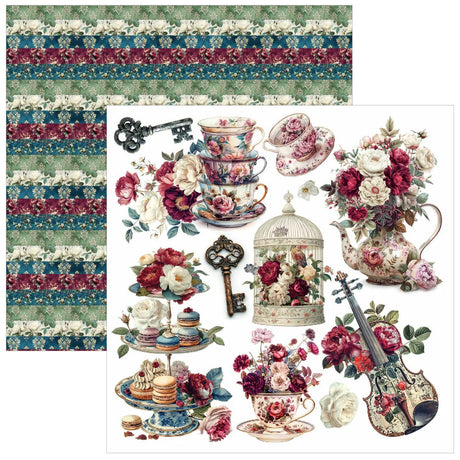 Ciao Bella Bohemian Burgundy 6x6 Inch Fussy Cut Pad (24pcs) - CBQE099
