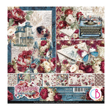 Ciao Bella Bohemian Burgundy 8x8 Inch Paper Pad (12pcs) - CBH099