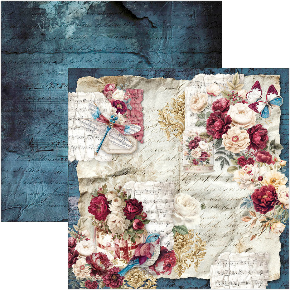 Ciao Bella Bohemian Burgundy 8x8 Inch Paper Pad (12pcs) - CBH099