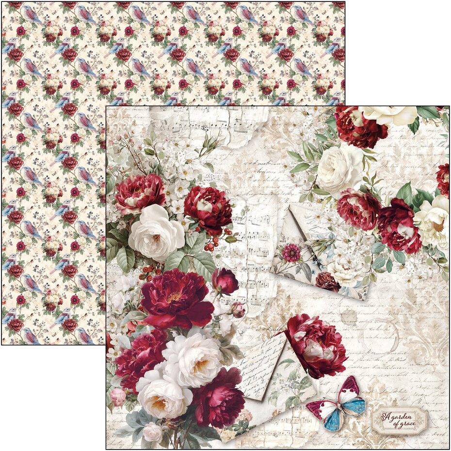Ciao Bella Bohemian Burgundy 8x8 Inch Paper Pad (12pcs) - CBH099