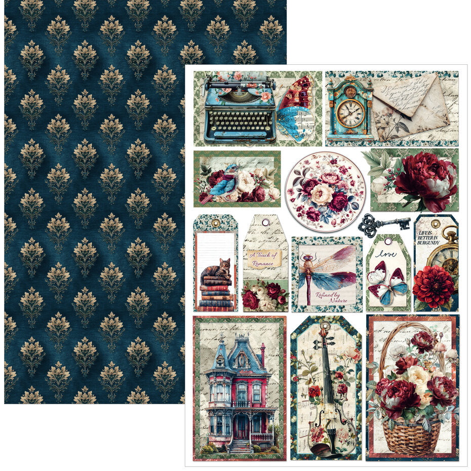 Ciao Bella Bohemian Burgundy A4 Creative Pad (9pcs) - CBCL099