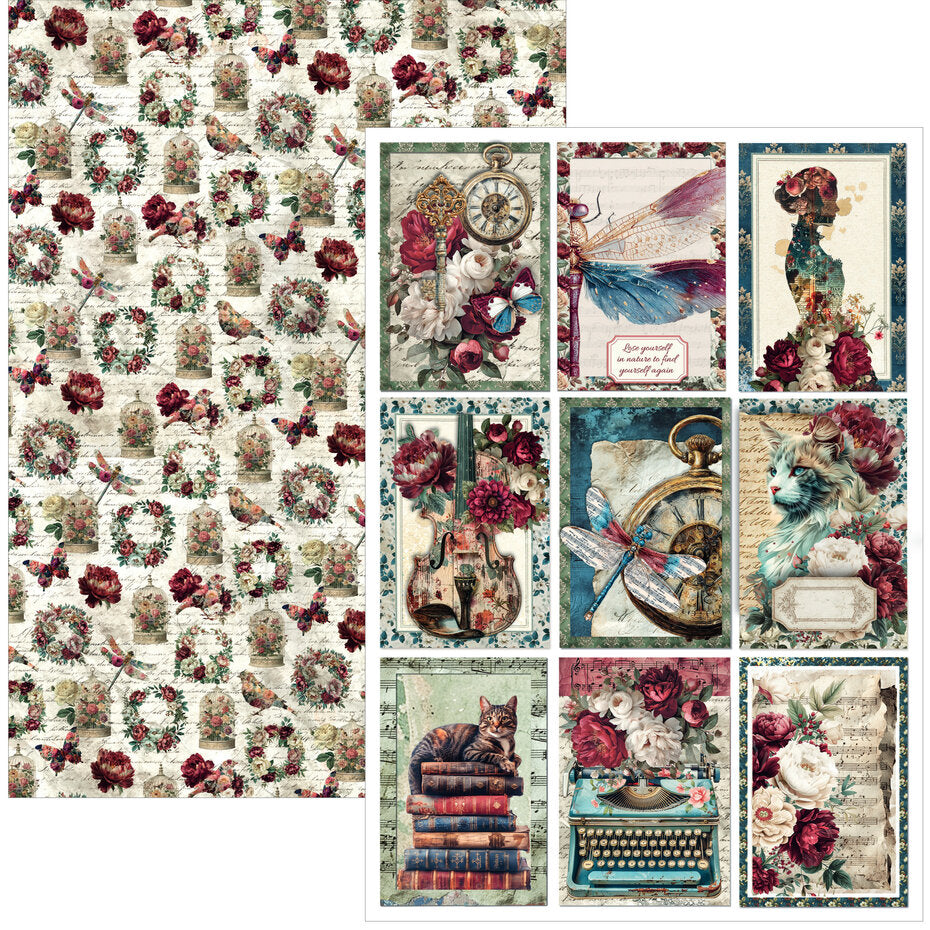 Ciao Bella Bohemian Burgundy A4 Creative Pad (9pcs) - CBCL099