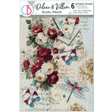 Ciao Bella Bohemian Burgundy A4 Deluxe Paper Silver & Vellum Dual Pack Mixed (6pcs) - CBX012