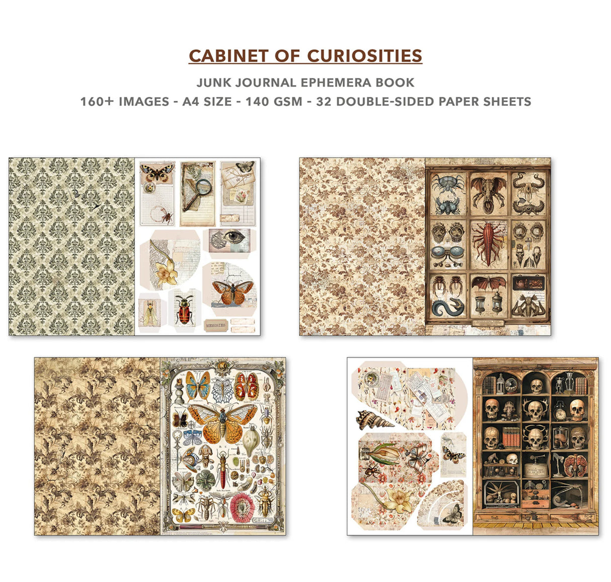 Ciao Bella Cabinet of Curiosities A4 Junk Journal Ephemera Book (32pcs) (CBB002)