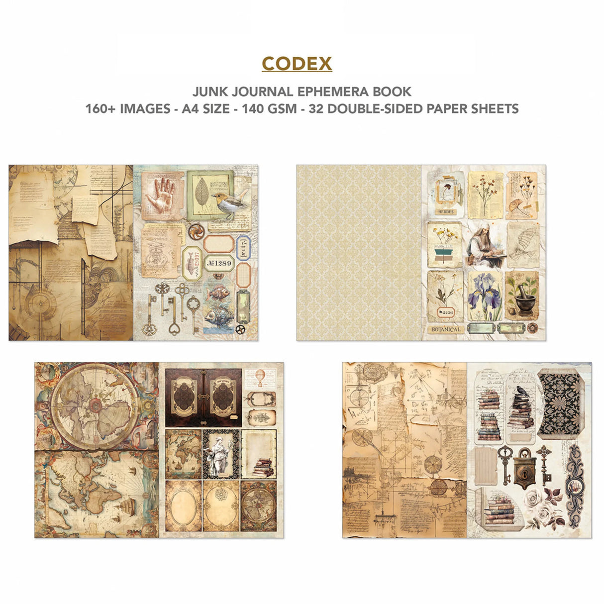 Ciao Bella Codex A4 Junk Journal Ephemera Book (32pcs) (CBB008)
