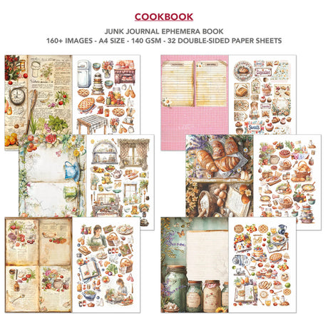 Ciao Bella Cookbook A4 Junk Journal Ephemera Book (32pcs) (CBB009)