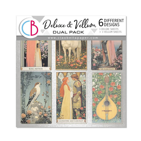 Ciao Bella Courtly Love 6x6 Inch Deluxe Paper Silver & Vellum Dual Pack Mixed (6pcs)  CBXQ010