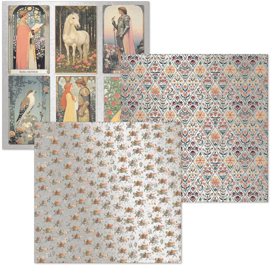 Ciao Bella Courtly Love 6x6 Inch Deluxe Paper Silver & Vellum Dual Pack Mixed (6pcs)  CBXQ010