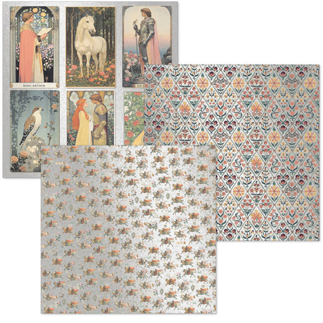 Ciao Bella Courtly Love 6x6 Inch Deluxe Paper Silver & Vellum Dual Pack Mixed (6pcs)  CBXQ010