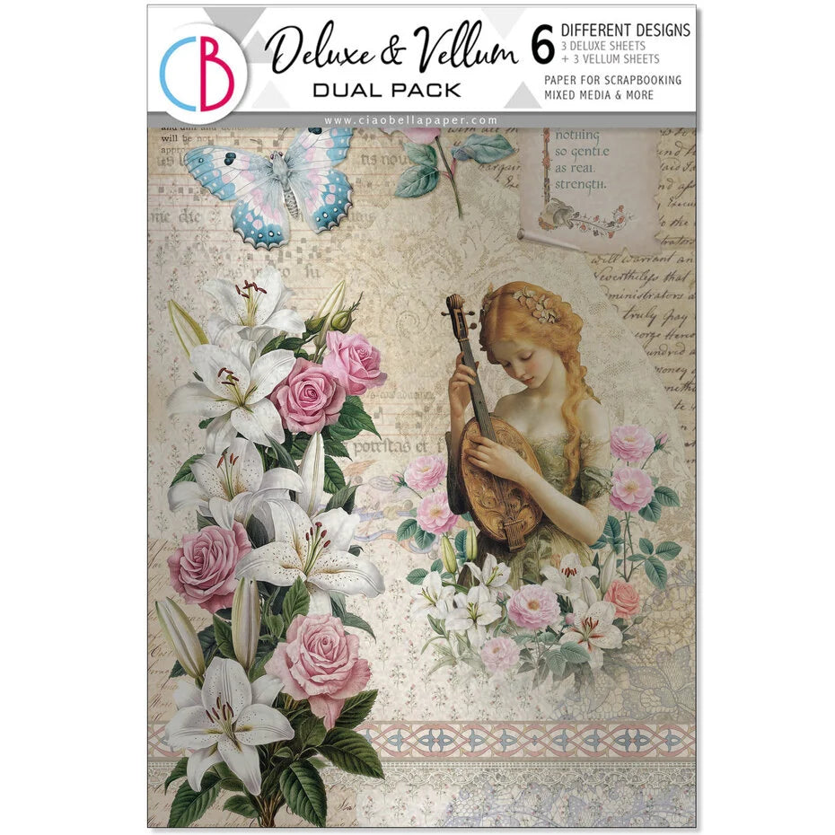 Ciao Bella Courtly Love A4 Deluxe Paper Silver & Vellum Dual Pack Mixed (6pcs) CBX010