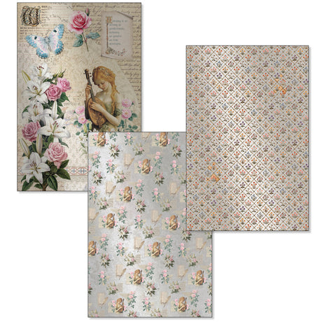 Ciao Bella Courtly Love A4 Deluxe Paper Silver & Vellum Dual Pack Mixed (6pcs) CBX010