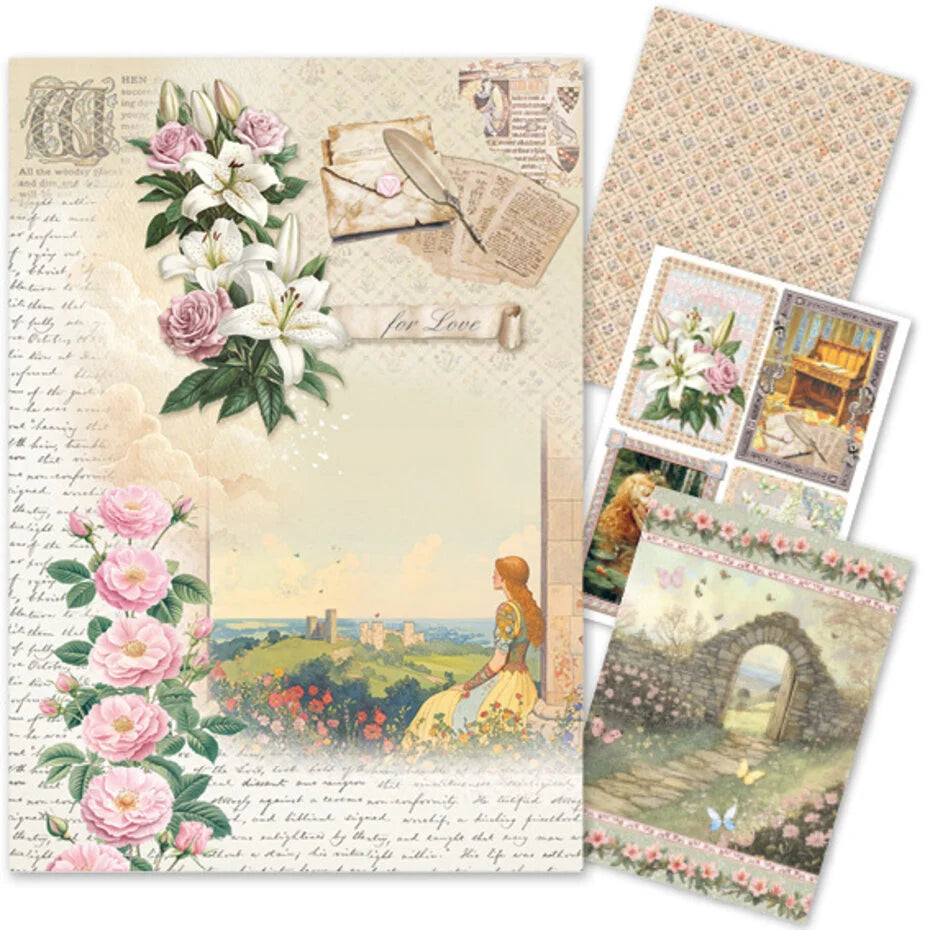 Ciao Bella Courtly Love A4 Rice Paper Mixed (4pcs) CBRA013