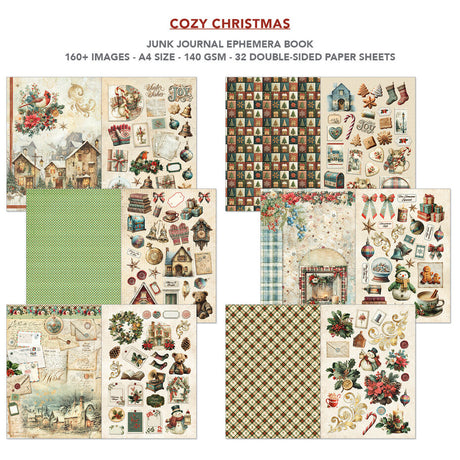 Ciao Bella Cozy Christmas A4 Junk Journal Ephemera Book (32pcs) - CBB031