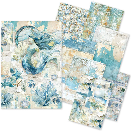 Ciao Bella Edge of the Ocean Craftmix Mixed A5 Paper Pack (8pcs) MC008