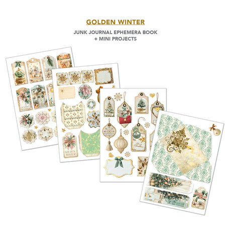 Ciao Bella Golden Winter A4 Junk Journal Ephemera Book (32pcs) - CBB032