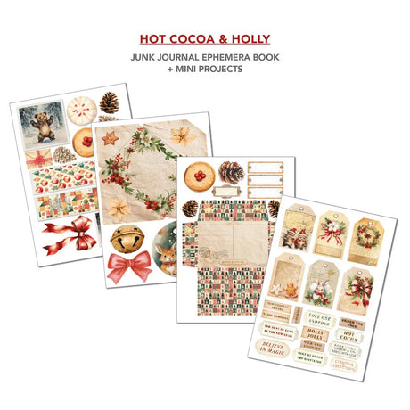 Ciao Bella Hot Cocoa & Holly A4 Junk Journal Ephemera Book (32pcs) (CBB015)