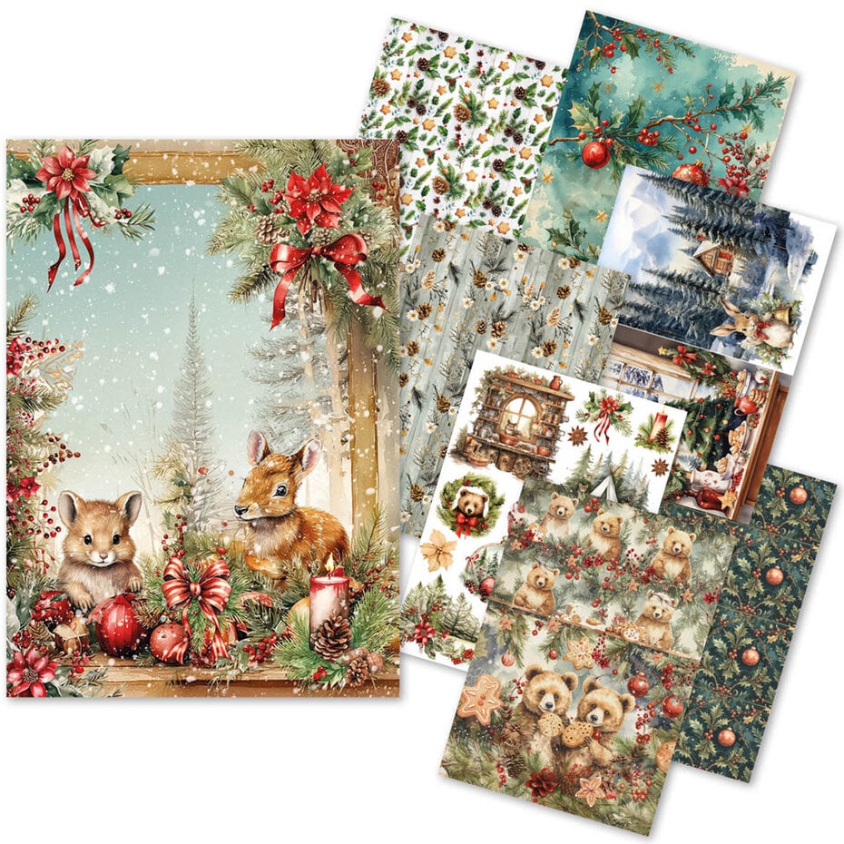 Ciao Bella Hot Cocoa & Holly A5 Rice Paper Mixed (8pcs) (CBRS021)