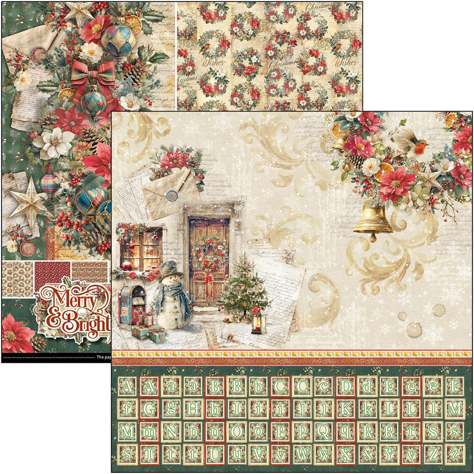 Ciao Bella Merry & Bright 12x12 Inch Patterns Pad (8pcs) - CBT098