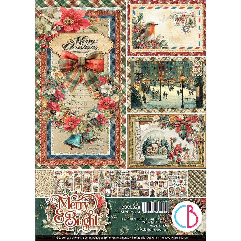 Ciao Bella Merry & Bright A4 Creative Pad (9pcs) - CBCL098