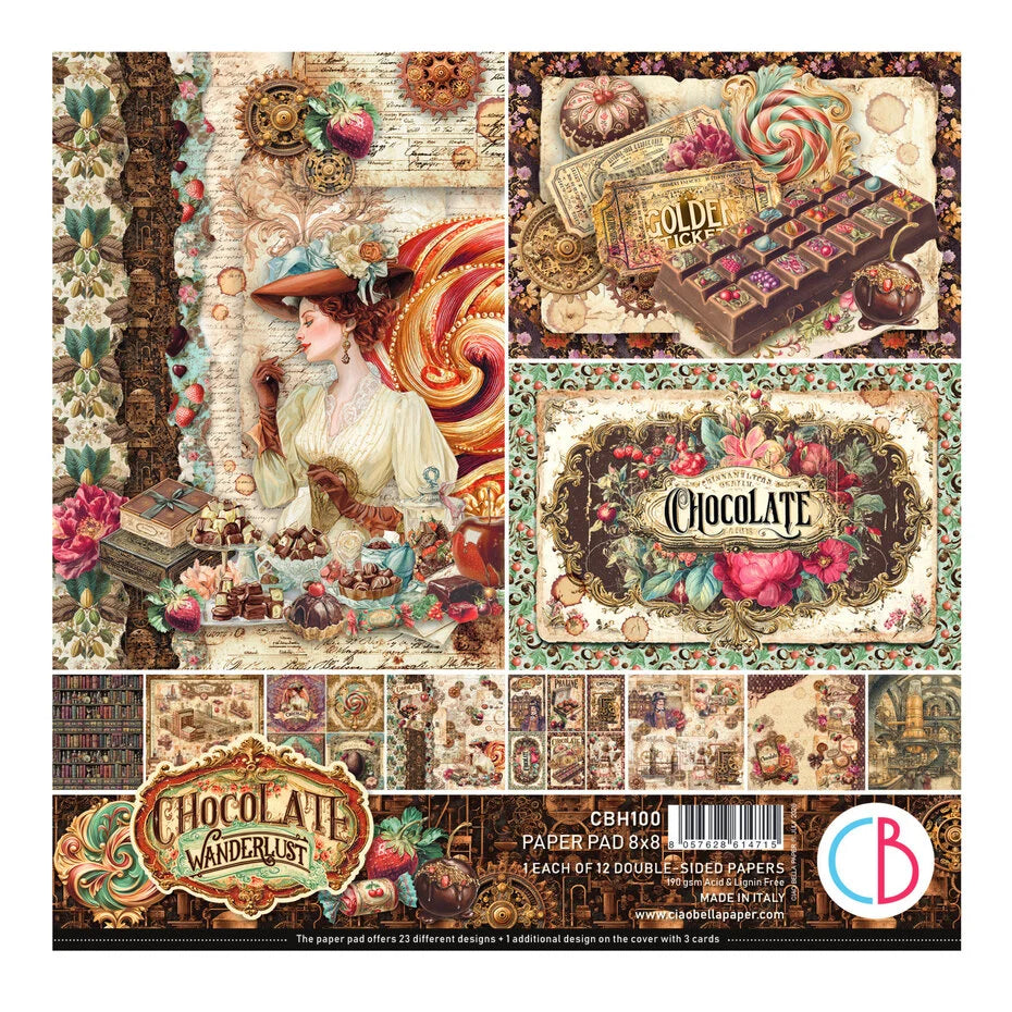 Ciao Bella The Chocolate Factory 12x12 Inch Patterns Pad (8pcs) - CBT100