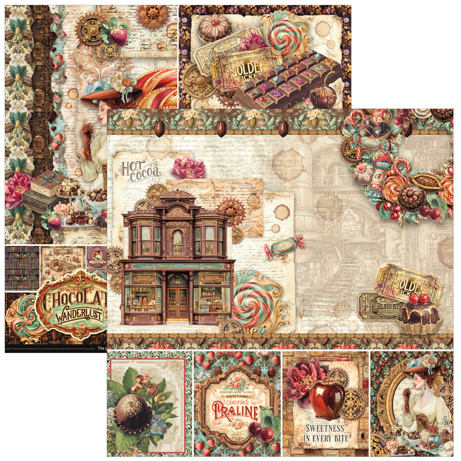 Ciao Bella The Chocolate Factory 12x12 Inch Patterns Pad (8pcs) - CBT100