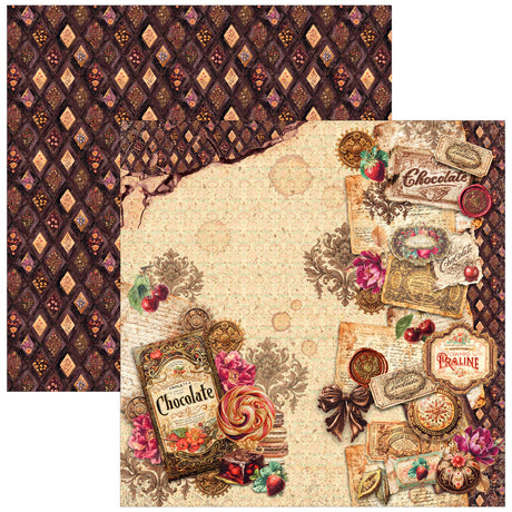 Ciao Bella The Chocolate Factory 12x12 Inch Patterns Pad (8pcs) - CBT100