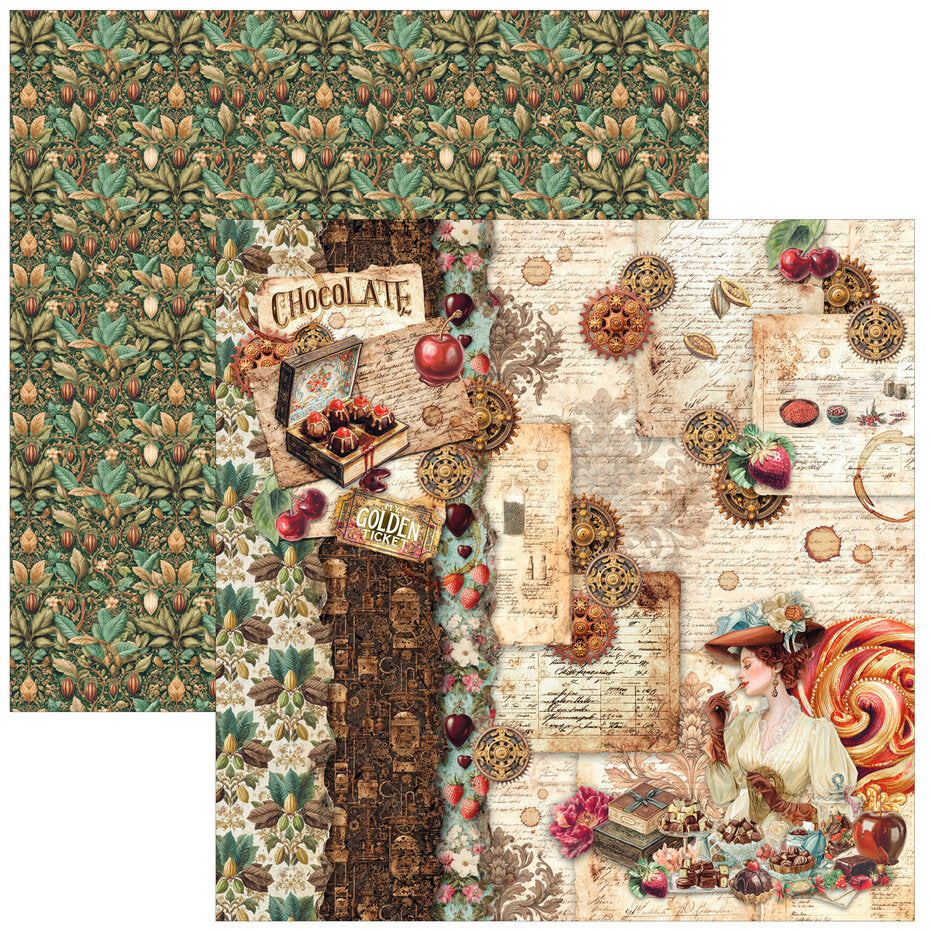 Ciao Bella The Chocolate Factory 12x12 Inch Patterns Pad (8pcs) - CBT100